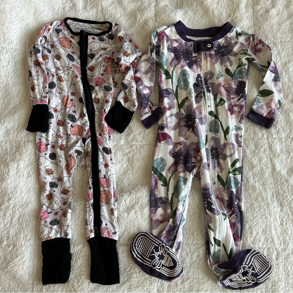 12 month girls pajamas Caden Lane and Burt’s Bees Baby